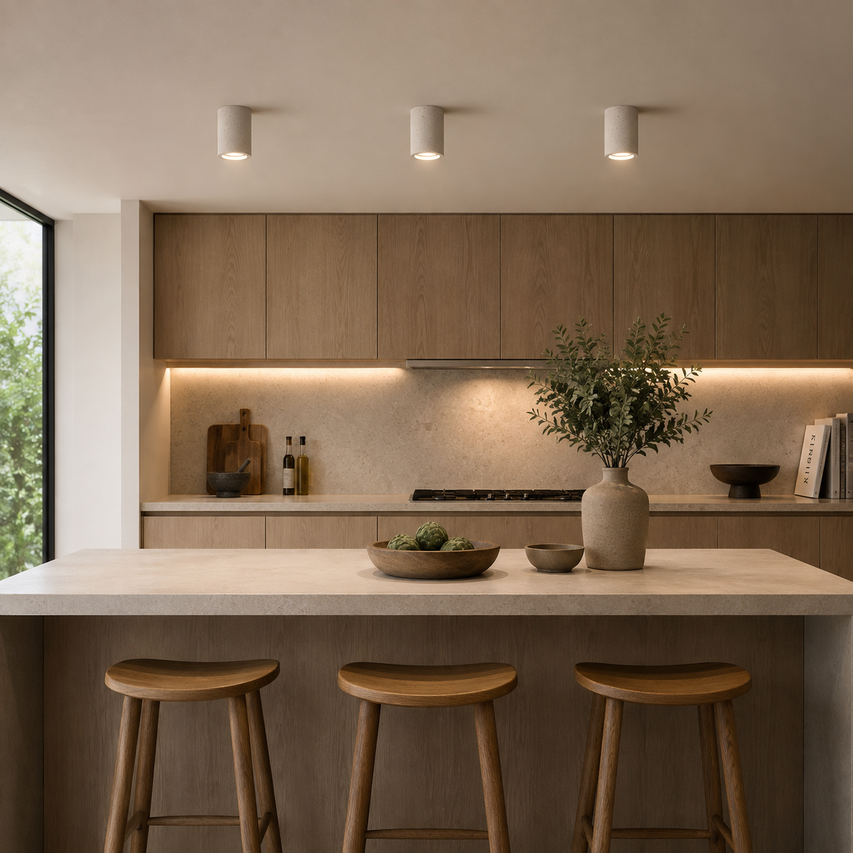 Stone Cylinder Ceiling Light Japanese Minimalist Style | Kairova