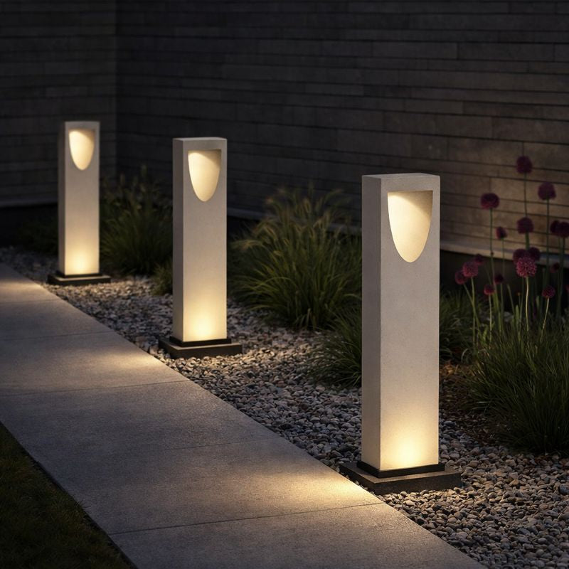 Stone Outdoor Path Light Warm LED Modern Design | Qarnix