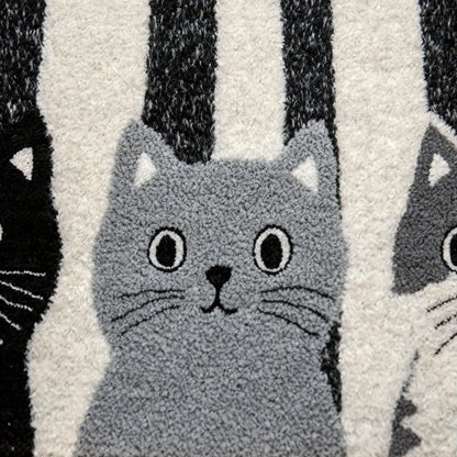 Striped Cat Entryway Floor Mat