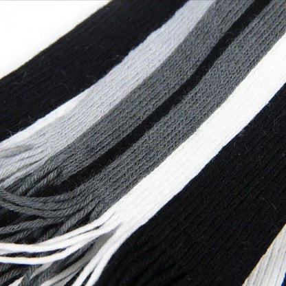 Striped Knit Winter Scarf