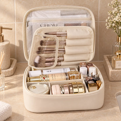 Structured PU Cosmetic Organizer Bag