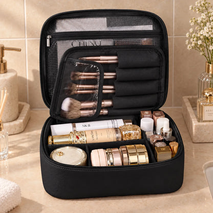 Structured PU Cosmetic Organizer Bag
