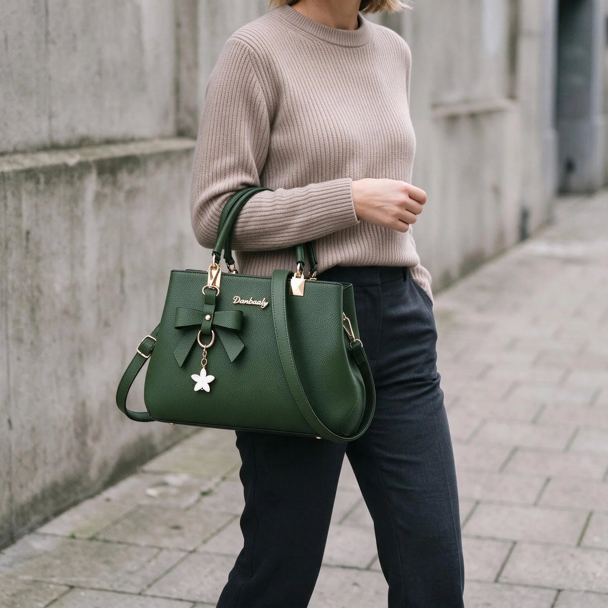 Structured Shoulder Bag With Card Wallet