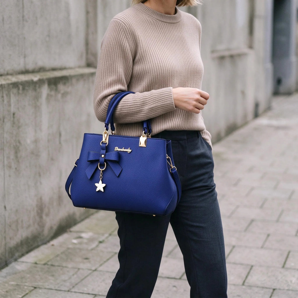Structured Shoulder Bag With Card Wallet