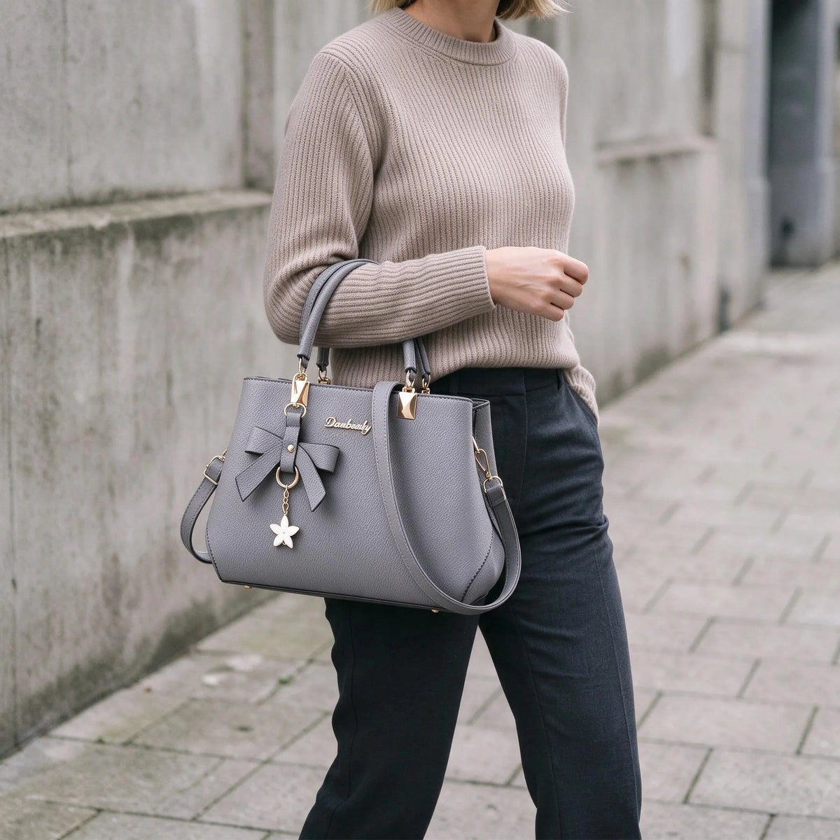 Structured Shoulder Bag With Card Wallet