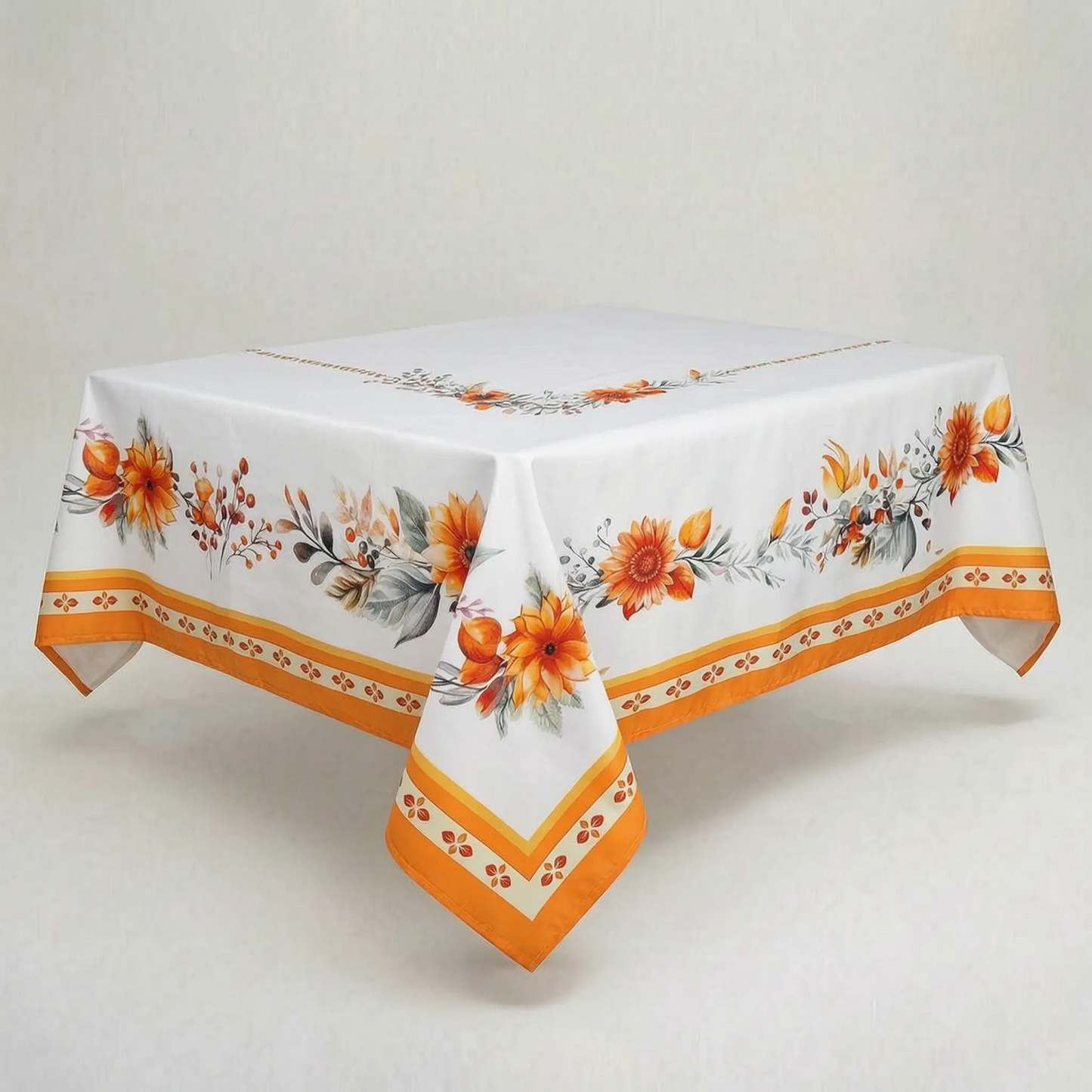 Tablecloth for Fall Thanksgiving with Autumn Leaves