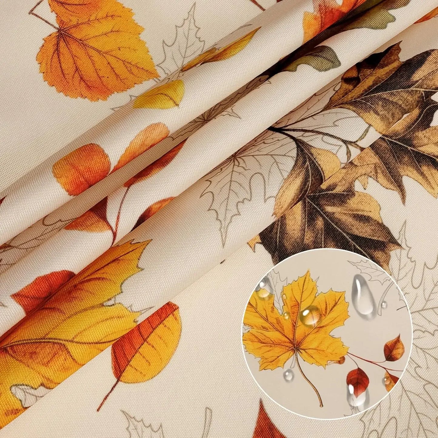 Tablecloth for Fall Thanksgiving with Autumn Leaves