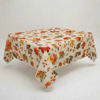 Tablecloth for Fall Thanksgiving with Autumn Leaves