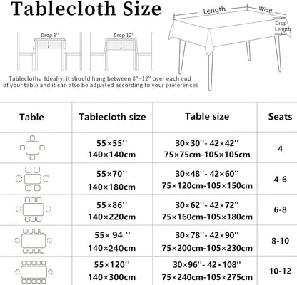 Tablecloth for Fall Thanksgiving with Pumpkin and Autumn Floral Print