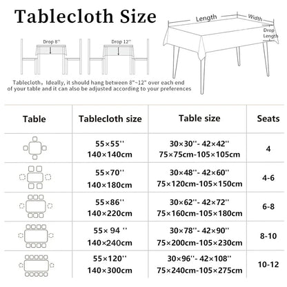 Tablecloth for Fall Thanksgiving with Pumpkin and Sunflower Print