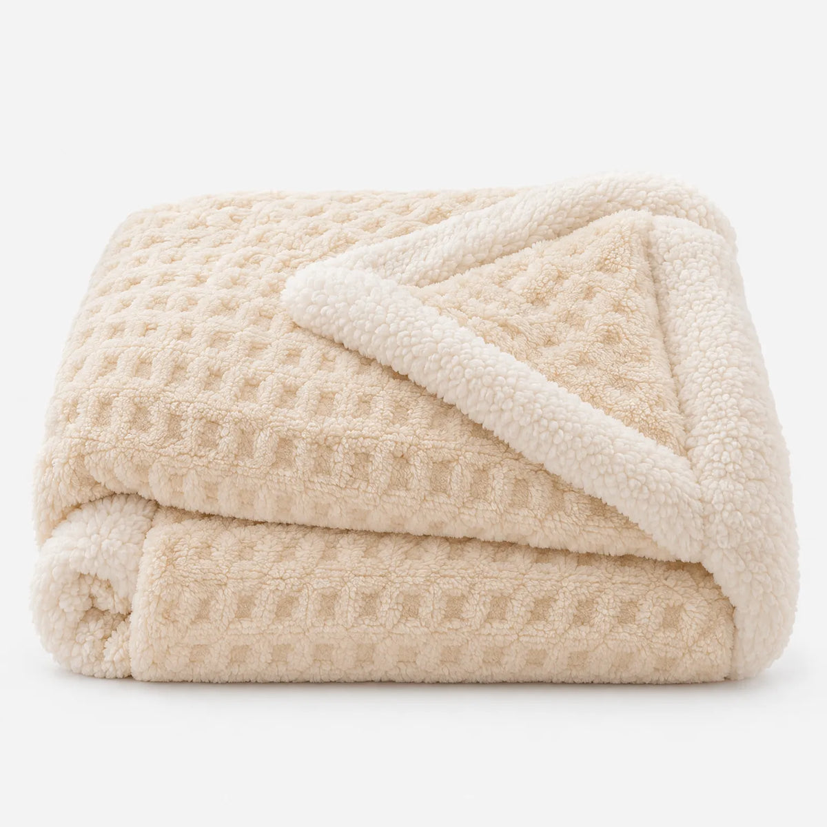 Textured Fleece Winter Comforter with Sherpa Style Lining