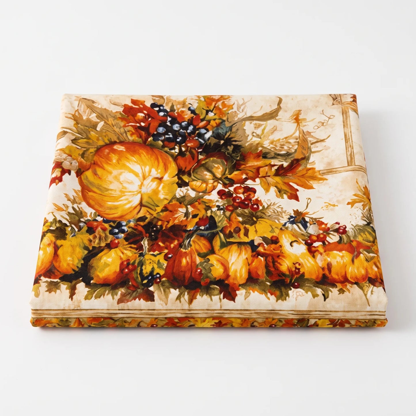 Thanksgiving Pumpkin Tablecloth with Fall Leaves