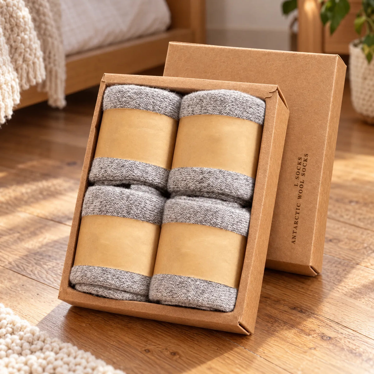 Thick Crew-Length Wool Blend Socks