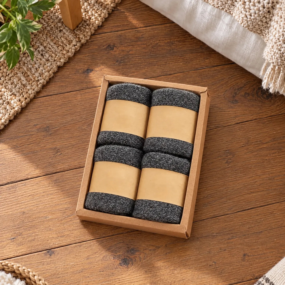 Thick Crew-Length Wool Blend Socks
