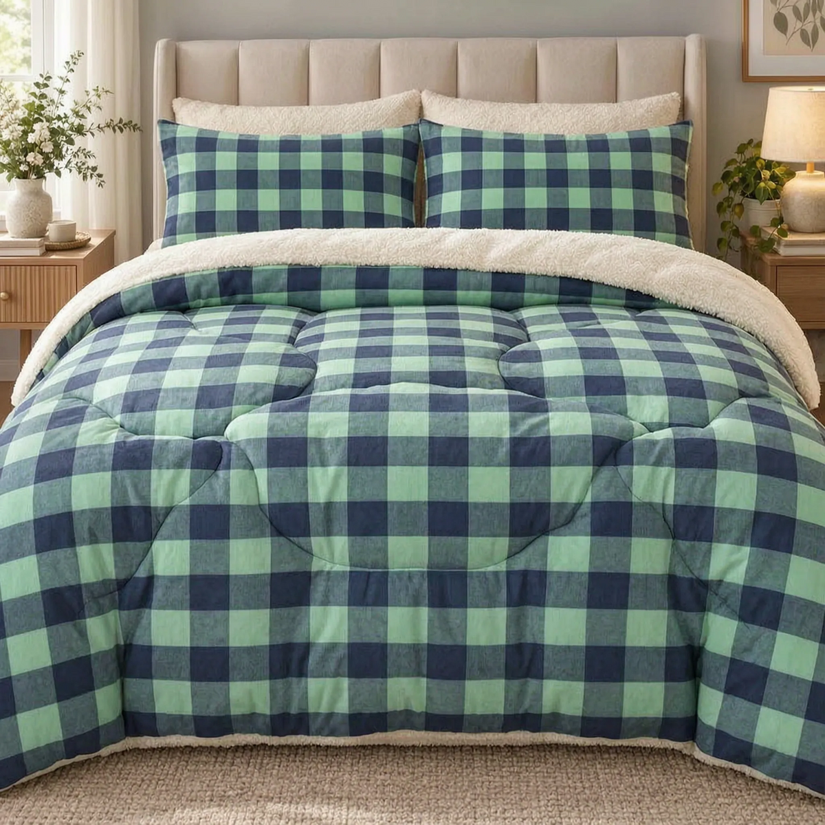 Thick Fleece Comforter with Plush Dual Sided Design