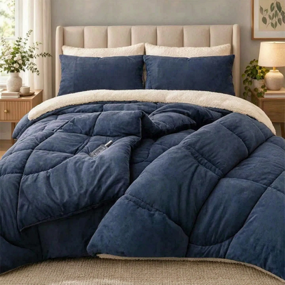 Thick Fleece Comforter with Plush Dual Sided Design