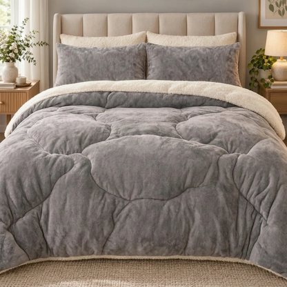 Thick Fleece Comforter with Plush Dual Sided Design