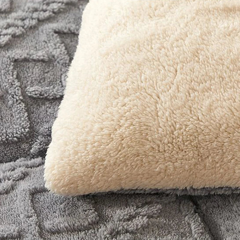 Thick Fleece Winter Comforter with Plush Dual Sided Design