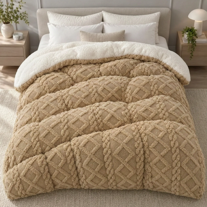 Thick Fleece Winter Comforter with Plush Dual Sided Design