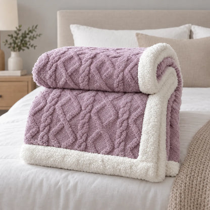 Thick Fleece Winter Comforter with Sherpa Lining