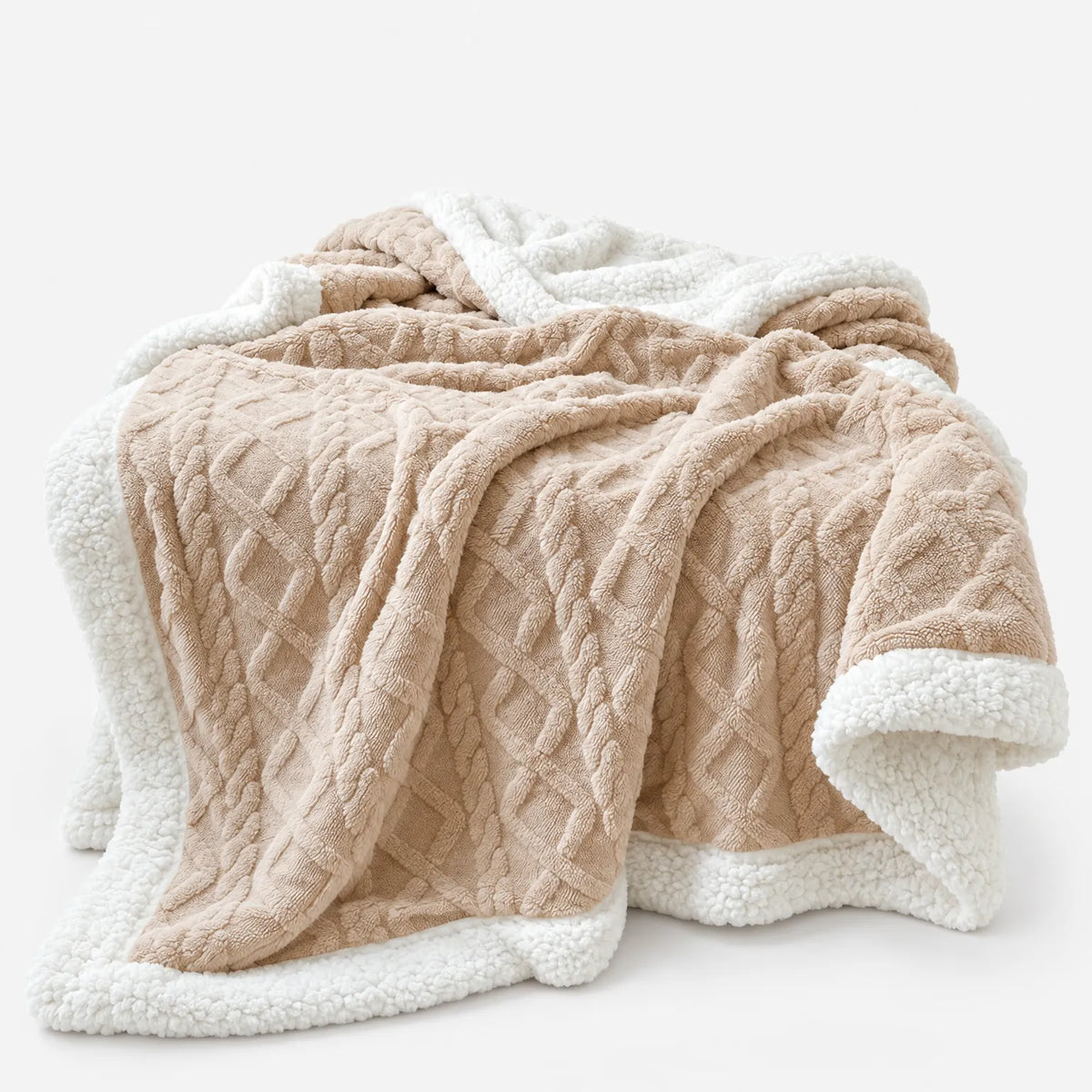 Thick Fleece Winter Comforter with Sherpa Lining