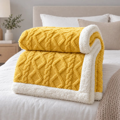 Thick Fleece Winter Comforter with Sherpa Lining