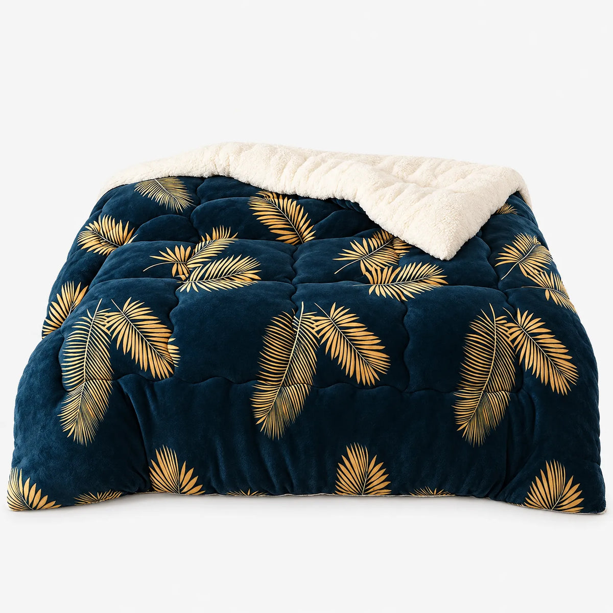 Thick Fleece Winter Comforter with Sherpa Style Lining