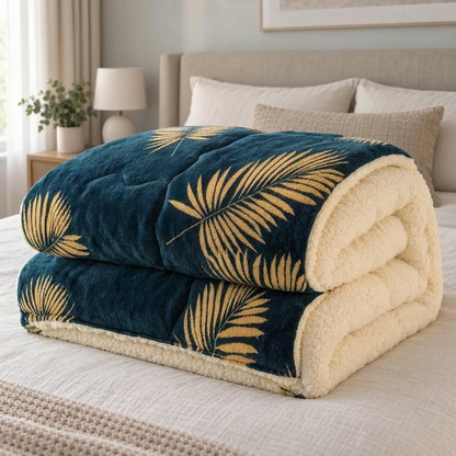 Thick Fleece Winter Comforter with Sherpa Style Lining