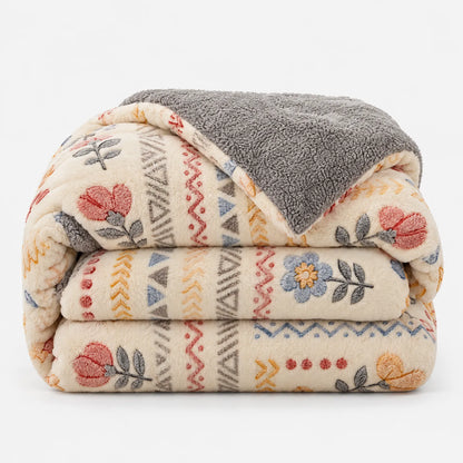 Thick Floral Winter Comforter with Reversible Design