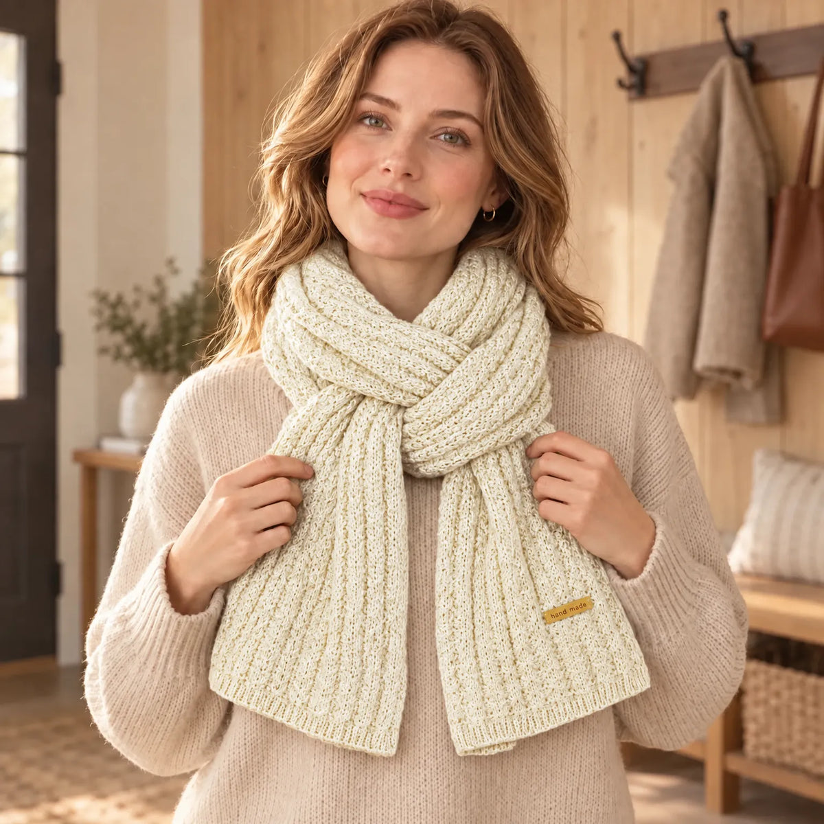 Thick Ribbed Knit Winter Scarf