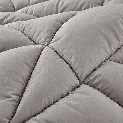 Thick Winter Down Comforter with Chevron Stitched Cotton Cover