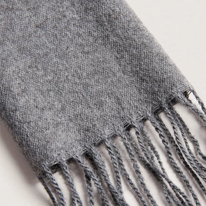 Thickened Solid Winter Fringe Scarf