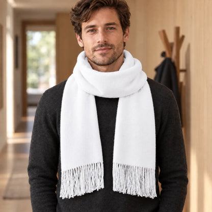 Thickened Solid Winter Fringe Scarf