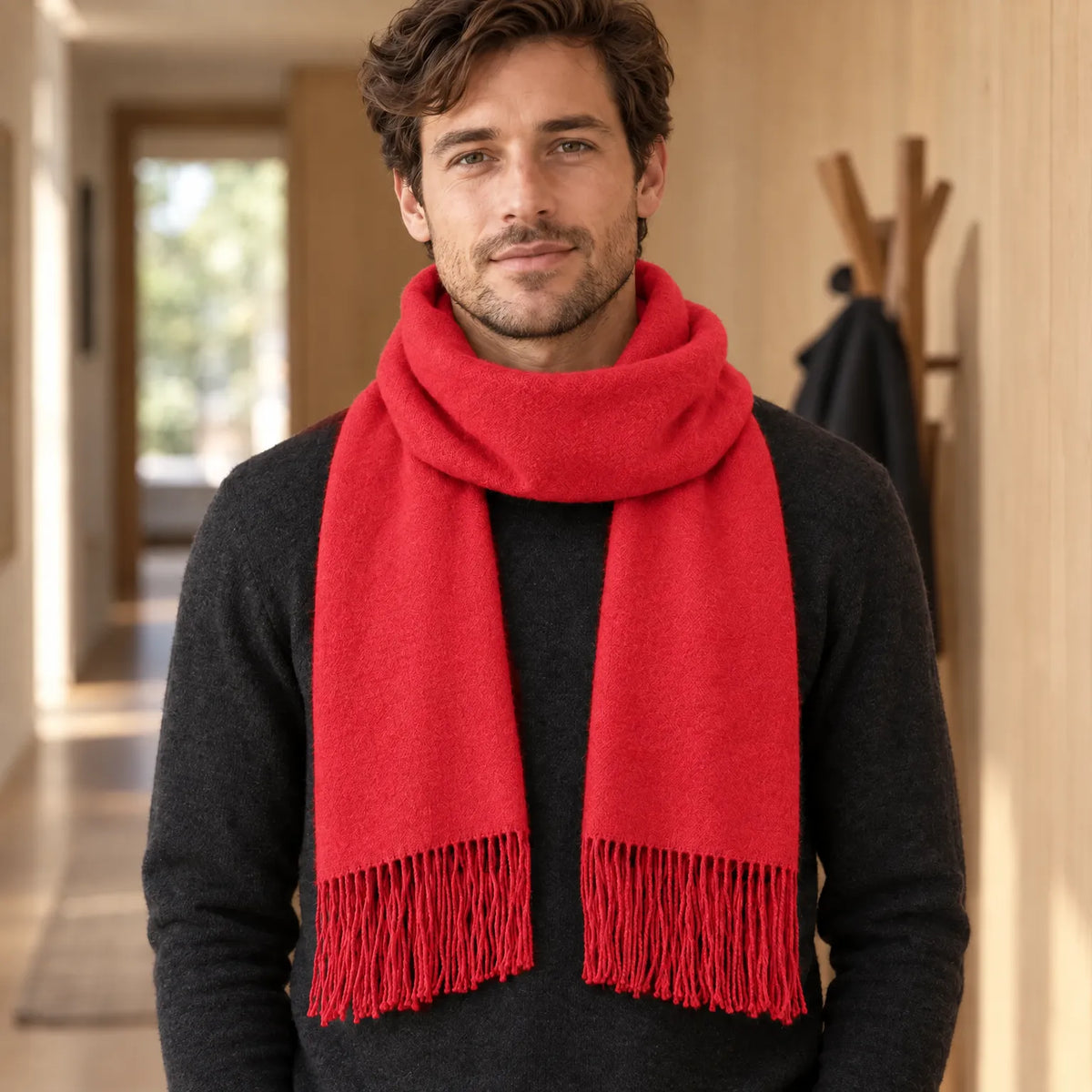 Thickened Solid Winter Fringe Scarf