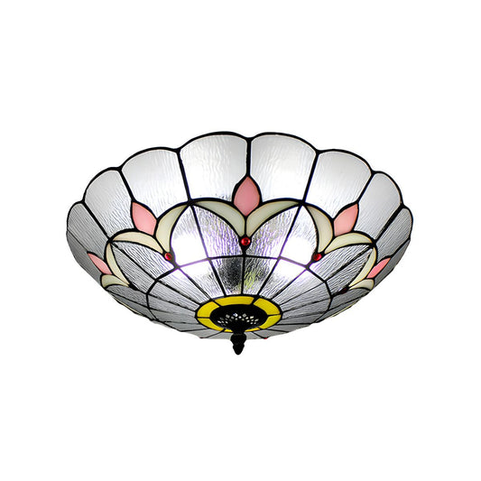 Tiffany Glass Bowl Flush Mount Ceiling Light Classic | Aurinox