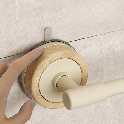 Toilet Paper Holder with Dual Wooden Storage Shelves