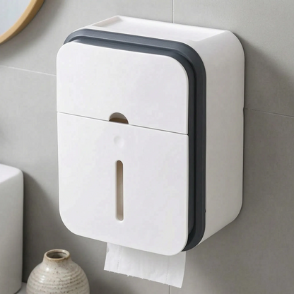 Toilet Paper Holder with Enclosed Storage Compartment