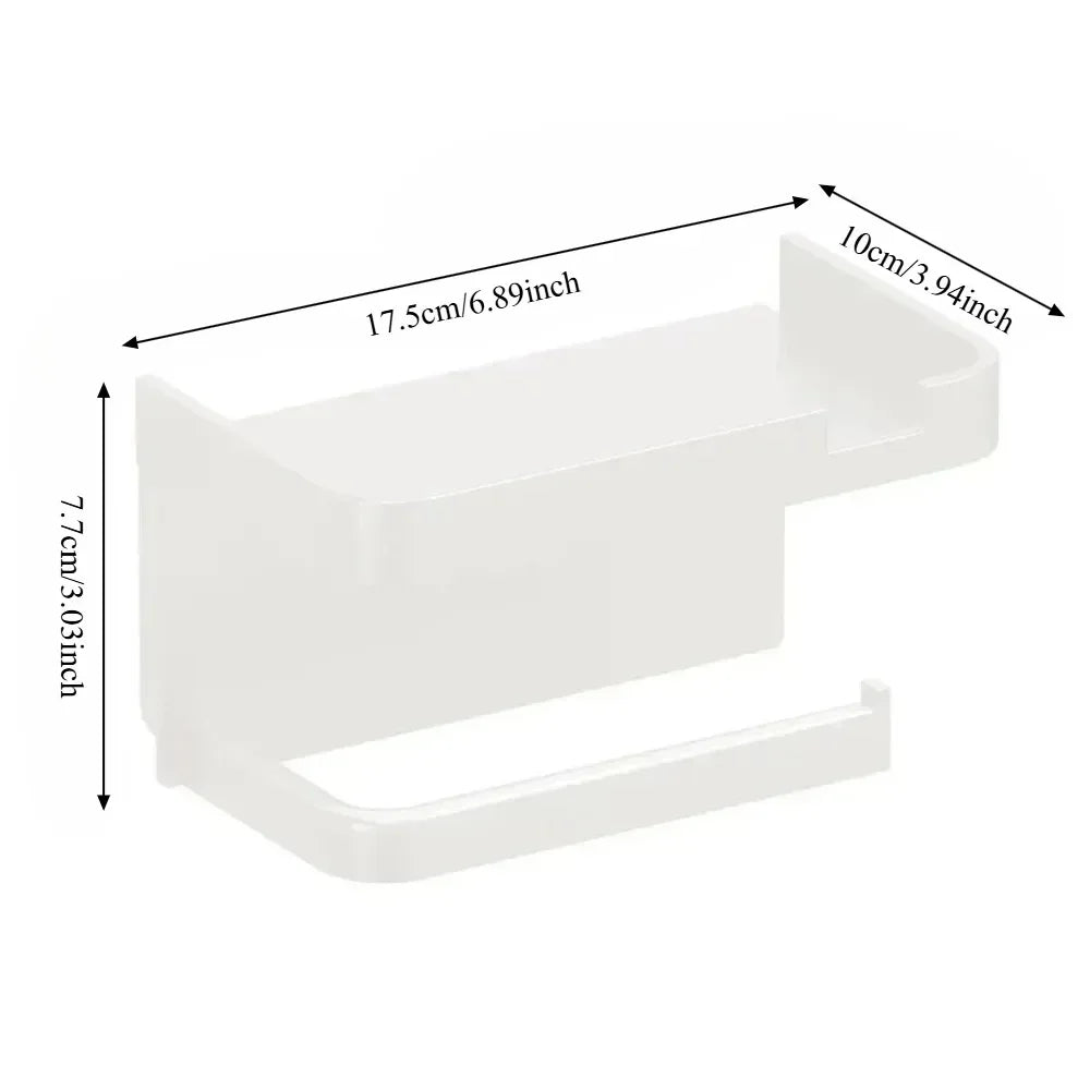 Toilet Paper Holder with Shelf for Modern Bathrooms