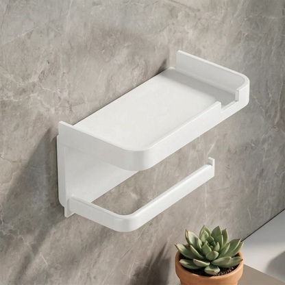 Toilet Paper Holder with Shelf for Modern Bathrooms