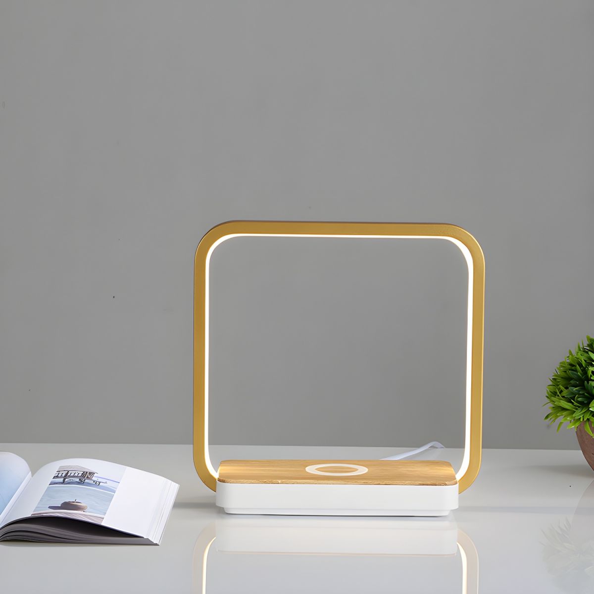 Touch Dimming Table Lamp with Square Flat Base | Liorra