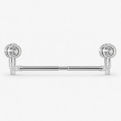 Towel Bar with Adjustable Suction Cups and Retractable Wall Mount Design