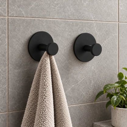 Towel Hooks with Self Adhesive Stainless Steel Drill Free Wall Mounts