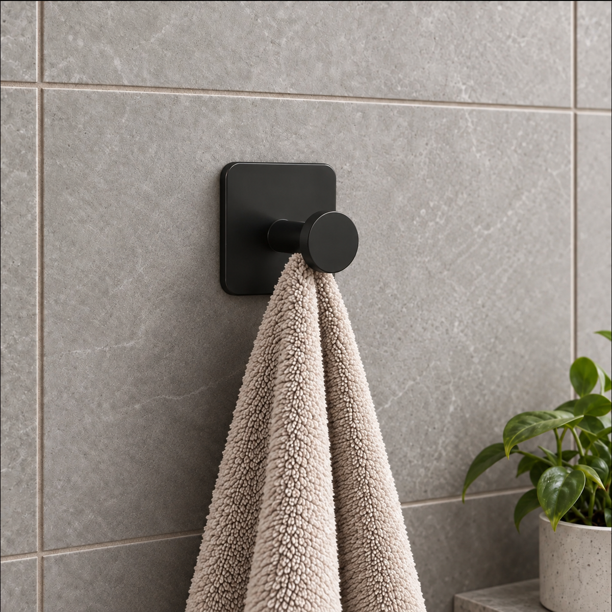 Towel Hooks with Self Adhesive Stainless Steel Drill Free Wall Mounts