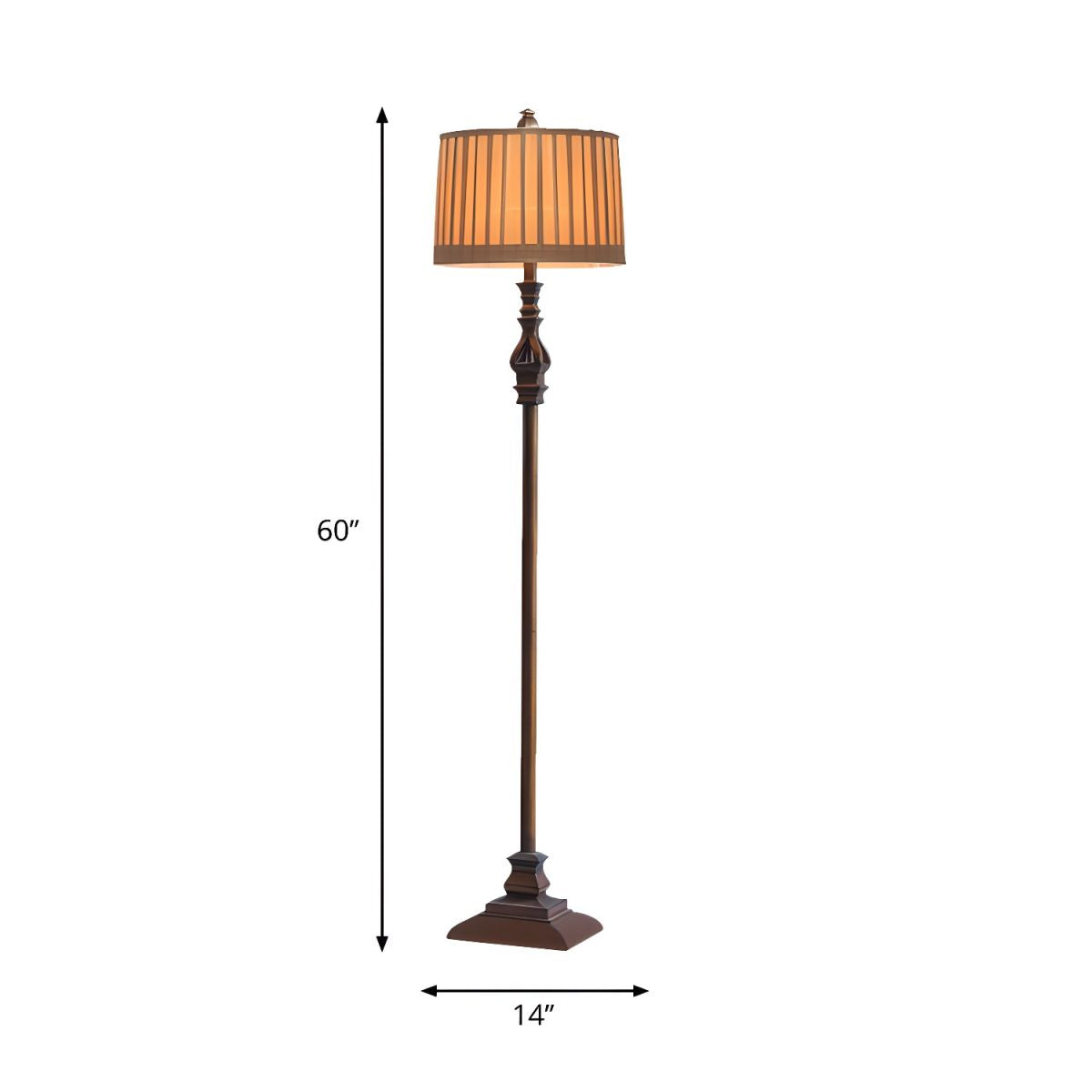 Traditional Resin Pedestal Floor Lamp Indoor Lighting | Tavrion