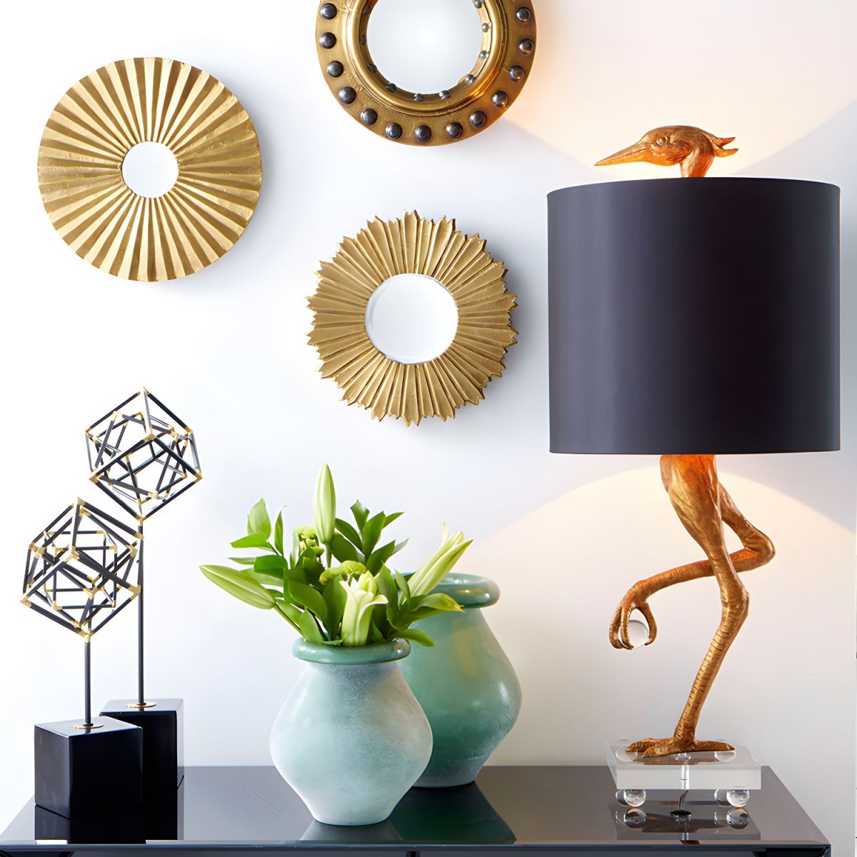 Traditional Table Lamp with Fabric Shade for Bedroom | Solves