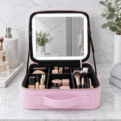 Travel Makeup Case With Led Mirror