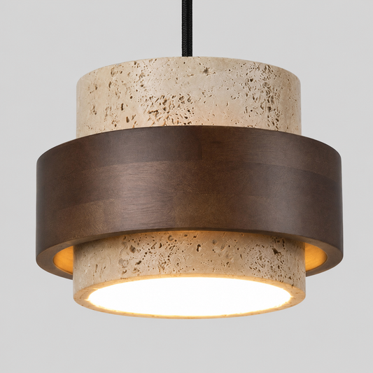 Travertine Pendant Light  Wabi-Sabi Hanging Lamp for Kitchen, Dining and Living Room