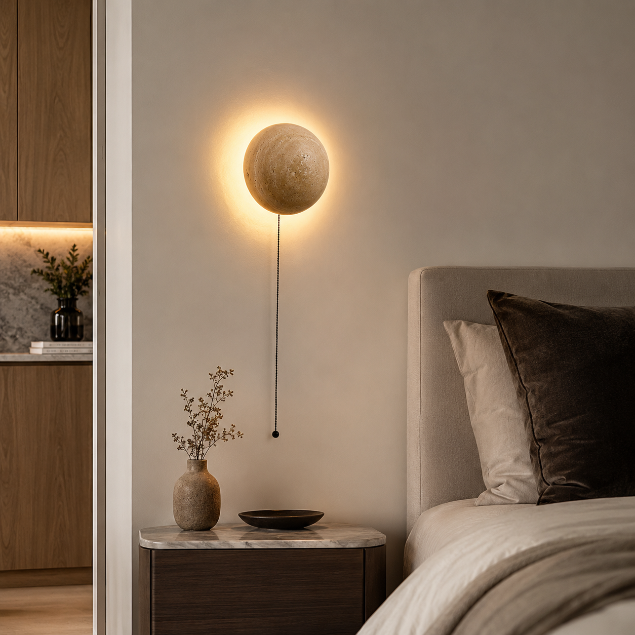 Travertine Stone Wall Light Modern Minimalist | Alverna
