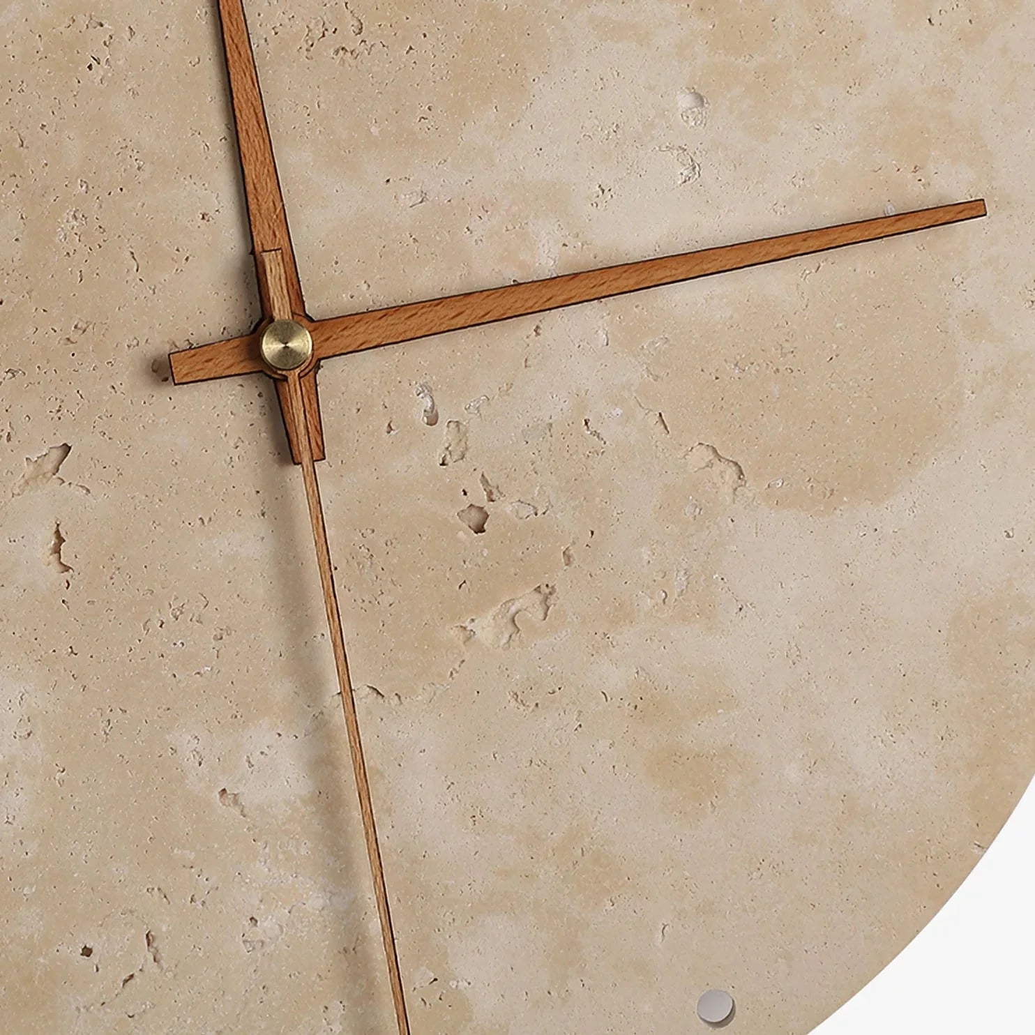 Travertine Wall Clock with Integrated LED Light | Mavello