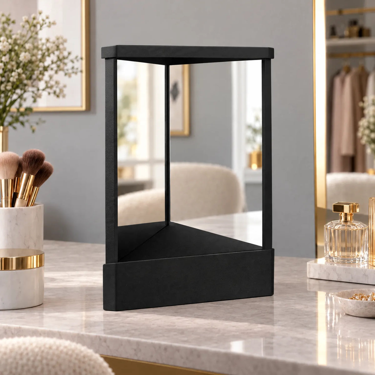 Tri Fold Vanity Mirror with True Reflection